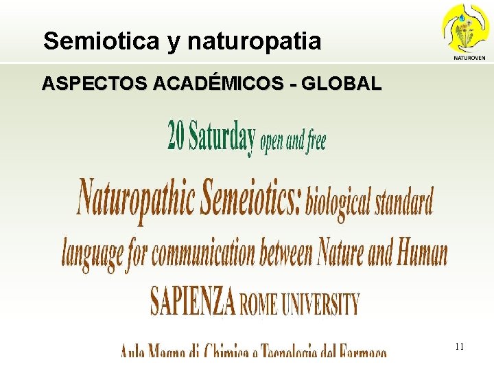 Semiotica y naturopatia ASPECTOS ACADÉMICOS - GLOBAL 11 