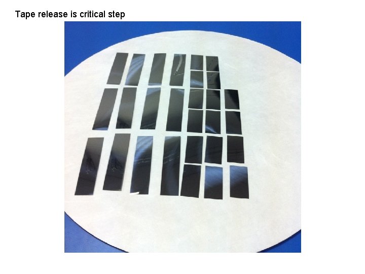 Tape release is critical step 