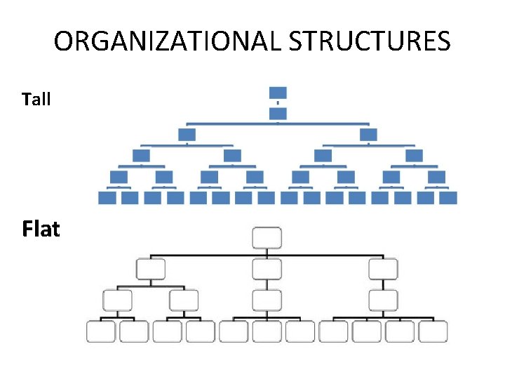 ORGANIZATIONAL STRUCTURES Tall Flat 