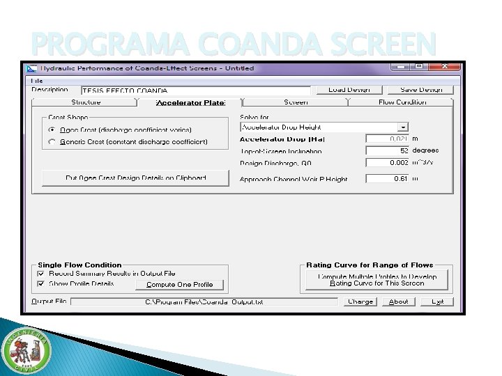 PROGRAMA COANDA SCREEN PROGRAMA COANDA SCREEN