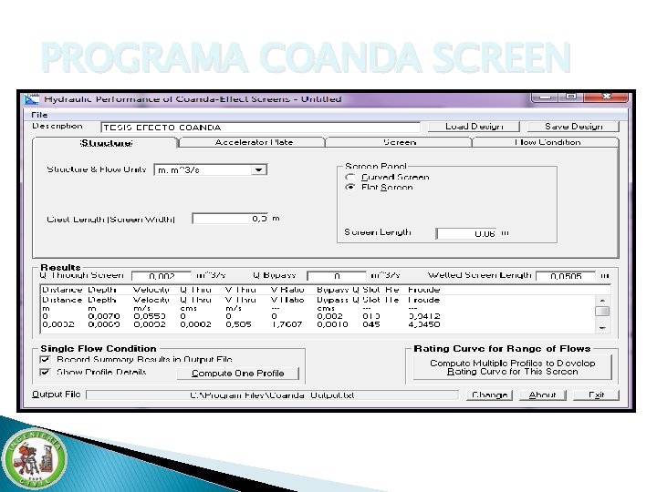 PROGRAMA COANDA SCREEN PROGRAMA COANDA SCREEN