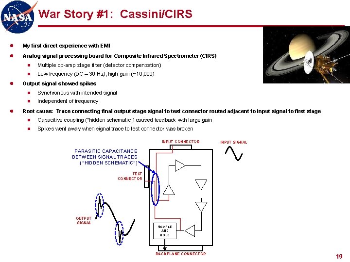 War Story #1: Cassini/CIRS l My first direct experience with EMI l Analog signal