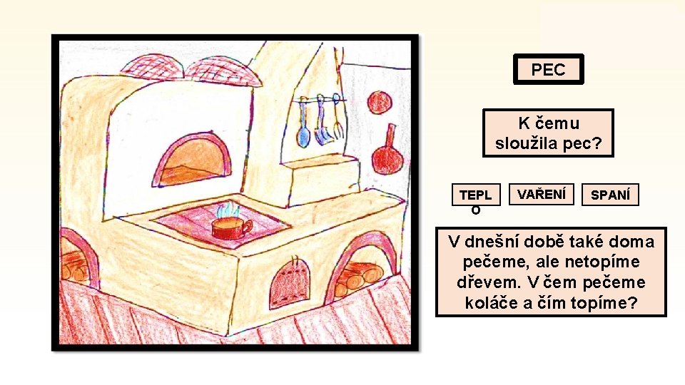 PEC K čemu sloužila pec? TEPL O VAŘENÍ SPANÍ V dnešní době také doma