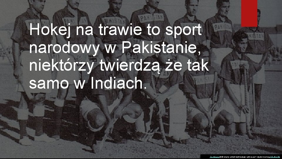 Hokej na trawie to sport narodowy w Pakistanie, niektórzy twierdzą że tak samo w