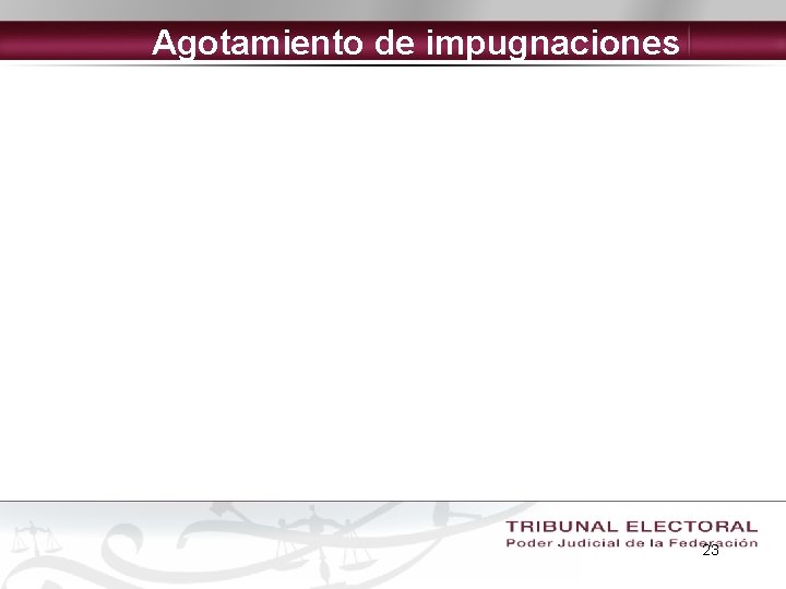 Agotamiento de impugnaciones 23 