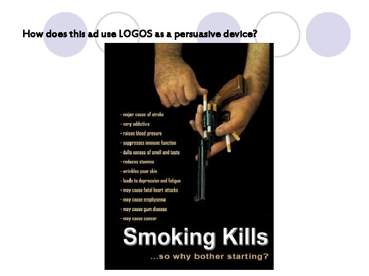 How does this ad use LOGOS as a persuasive device? 
