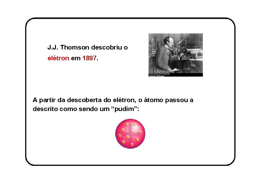 J. J. Thomson descobriu o elétron em 1897. A partir da descoberta do elétron,