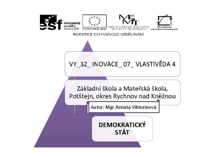 VY_32_ INOVACE_ 07_ VLASTIVĚDA 4 Základní škola a Mateřská škola, Potštejn, okres Rychnov nad