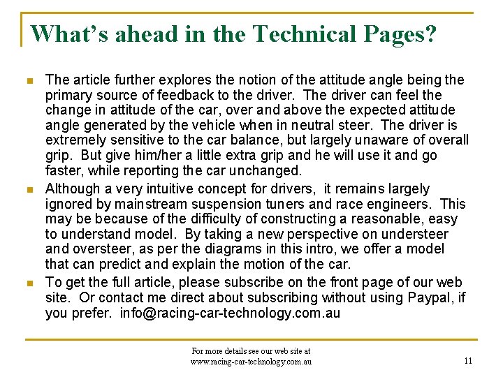 What’s ahead in the Technical Pages? n n n The article further explores the
