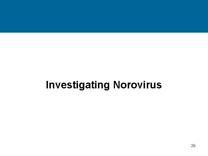 Investigating Norovirus 26 