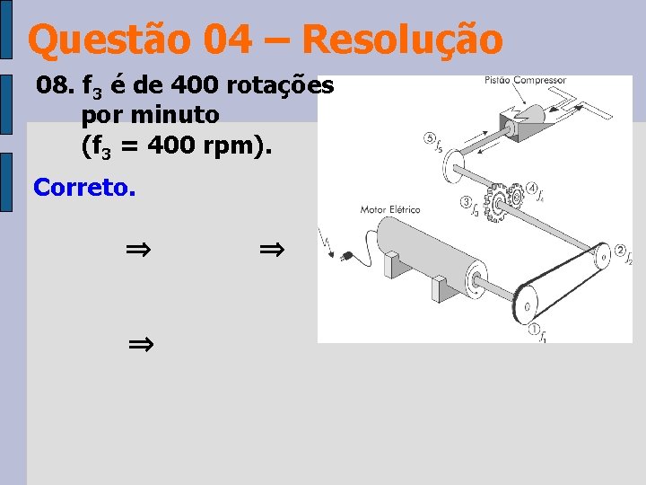 Questão 04 – Resolução 08. f 3 é de 400 rotações por minuto (f Questão 04 – Resolução 08. f 3 é de 400 rotações por minuto (f