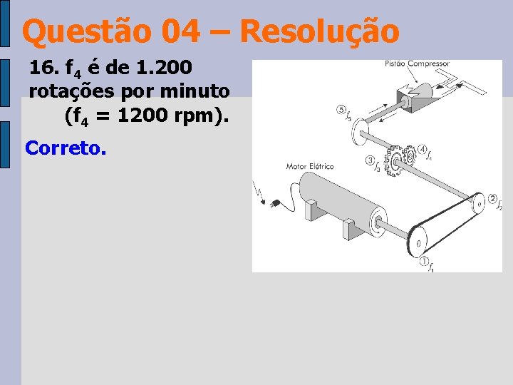 Questão 04 – Resolução 16. f 4 é de 1. 200 rotações por minuto