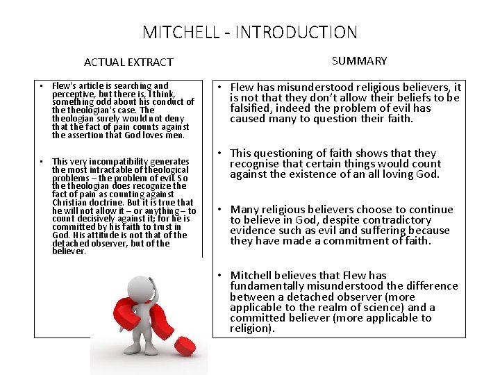 MITCHELL - INTRODUCTION ACTUAL EXTRACT • Flew's article is searching and perceptive, but there