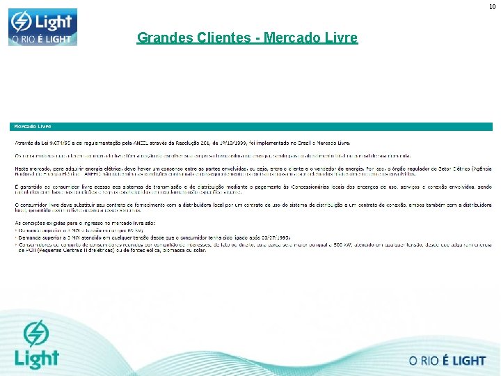 10 Grandes Clientes - Mercado Livre 