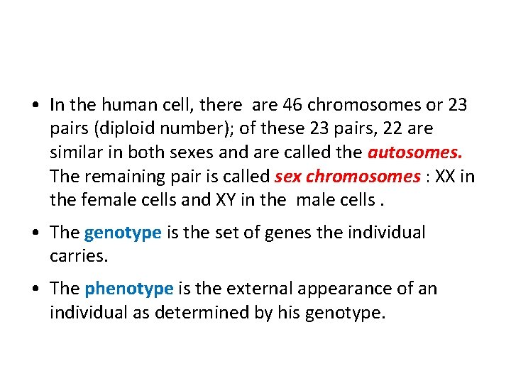  • In the human cell, there are 46 chromosomes or 23 pairs (diploid