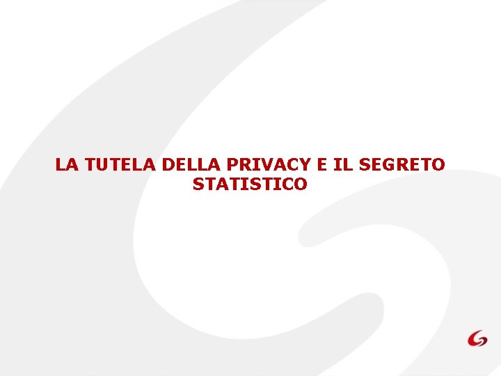 LA TUTELA DELLA PRIVACY E IL SEGRETO STATISTICO 