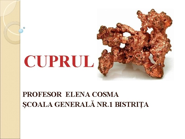 CUPRUL PROFESOR ELENA COSMA ŞCOALA GENERALĂ NR. 1 BISTRIŢA 