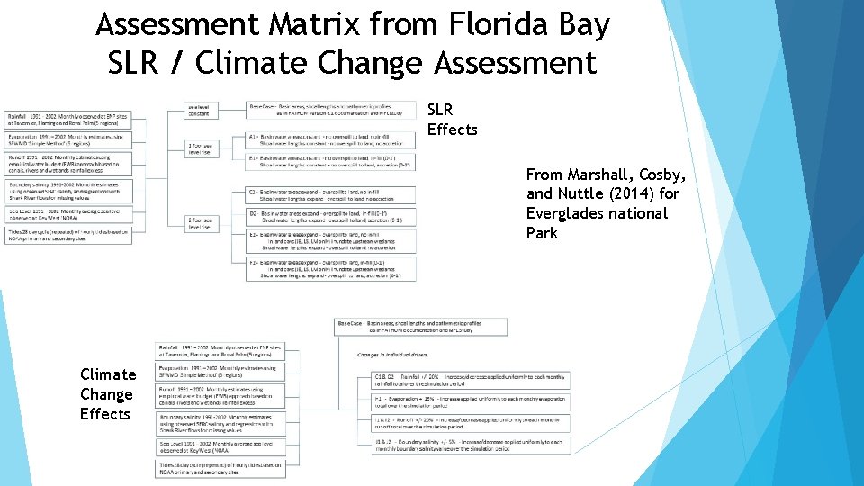 Assessment Matrix from Florida Bay SLR / Climate Change Assessment SLR Effects From Marshall,