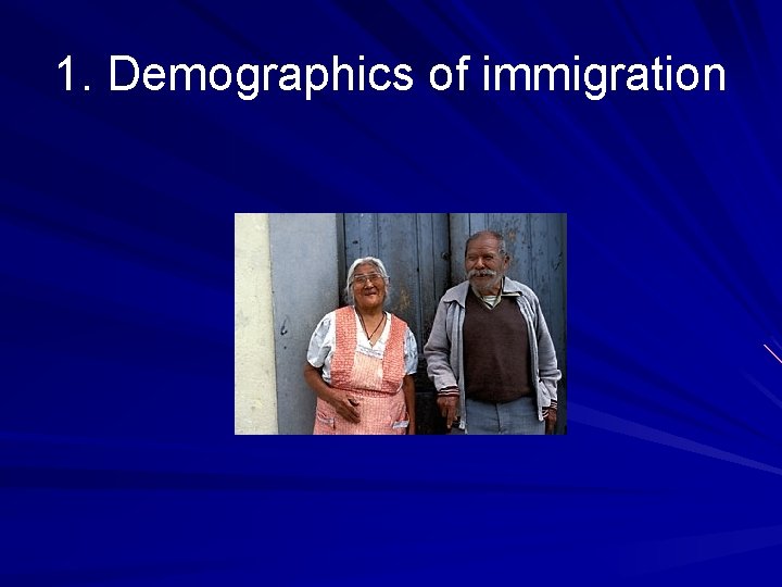 1. Demographics of immigration 