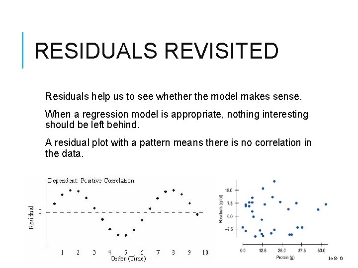 RESIDUALS REVISITED Residuals help us to see whether the model makes sense. When a RESIDUALS REVISITED Residuals help us to see whether the model makes sense. When a