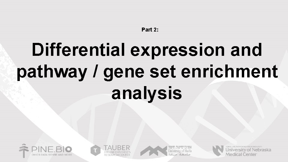 Part 2: Differential expression and pathway / gene set enrichment analysis 