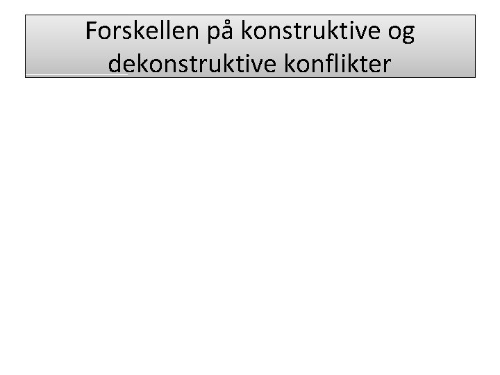 Forskellen på konstruktive og dekonstruktive konflikter 