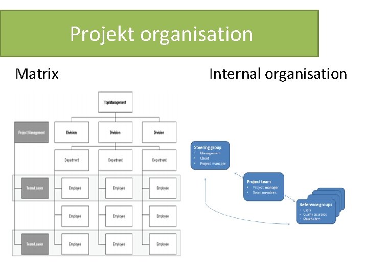 Projekt organisation Matrix Internal organisation 