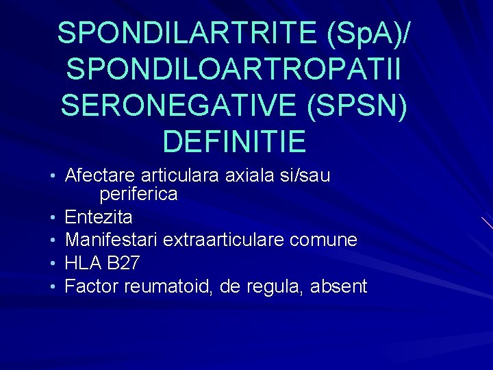 spondilartrita seronegativa periferica