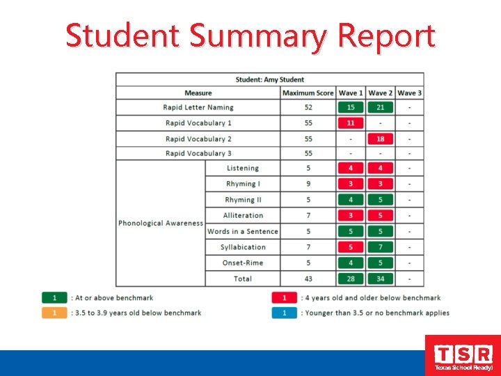 Student Summary Report 