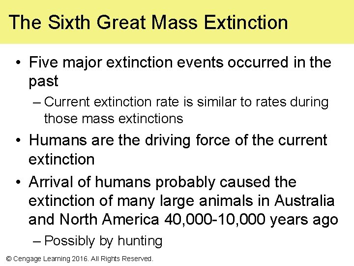 Chapter 48 Human Impacts on the Biosphere Cengage