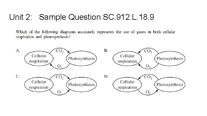 Unit 2: Sample Question SC. 912. L. 18. 9 