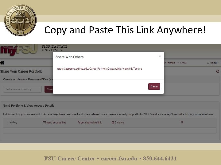 Copy and Paste This Link Anywhere! FSU Career Center • career. fsu. edu •