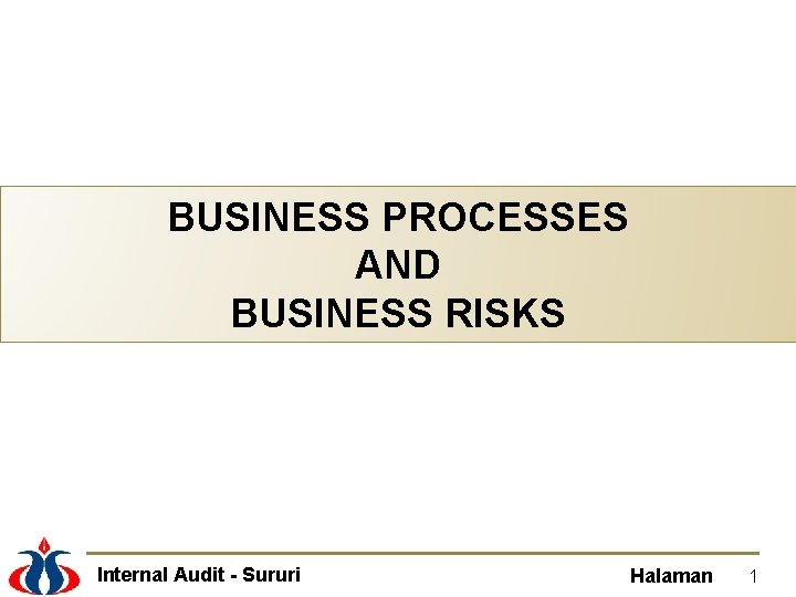 BUSINESS PROCESSES AND BUSINESS RISKS Internal Audit - Sururi Halaman 1 