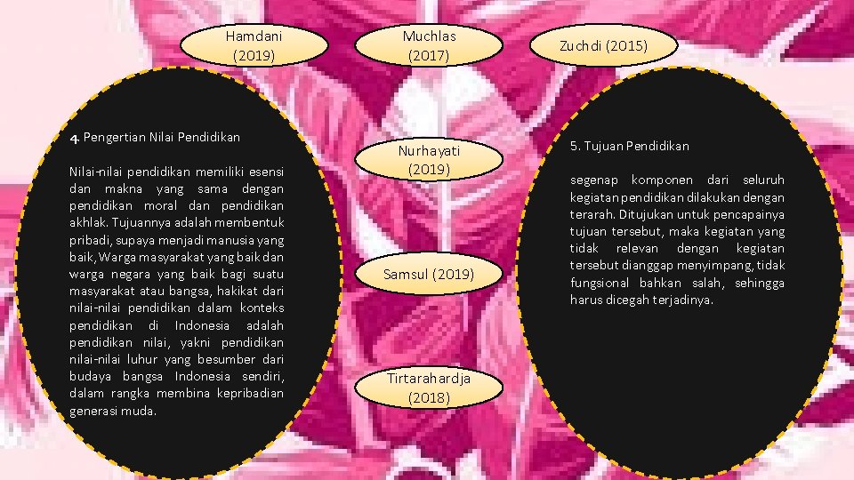 Hamdani (2019) 4. Pengertian Nilai Pendidikan Nilai-nilai pendidikan memiliki esensi dan makna yang sama Hamdani (2019) 4. Pengertian Nilai Pendidikan Nilai-nilai pendidikan memiliki esensi dan makna yang sama