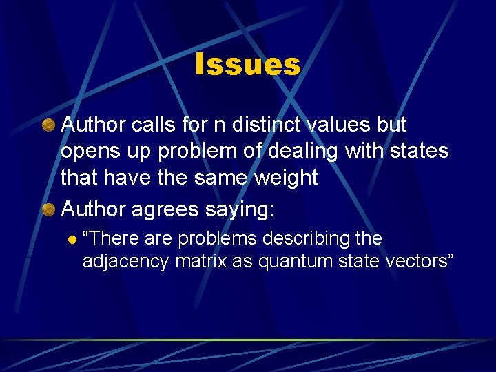Issues Author calls for n distinct values but opens up problem of dealing with