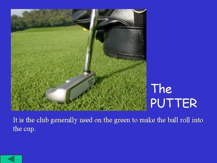 The PUTTER It is the club generally used on the green to make the