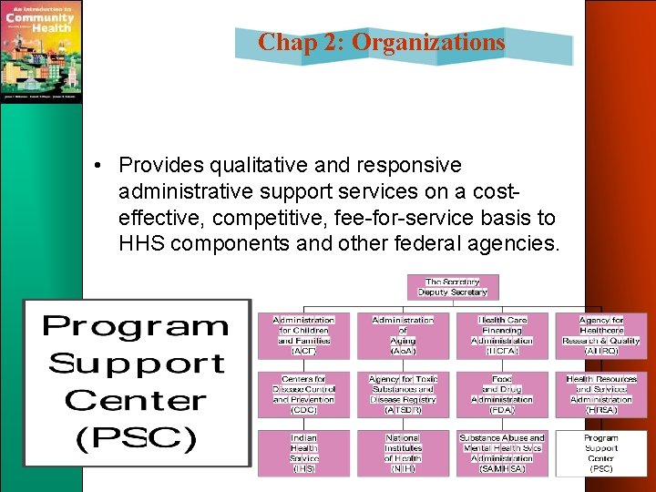 Chap 2: Organizations • Provides qualitative and responsive administrative support services on a costeffective,