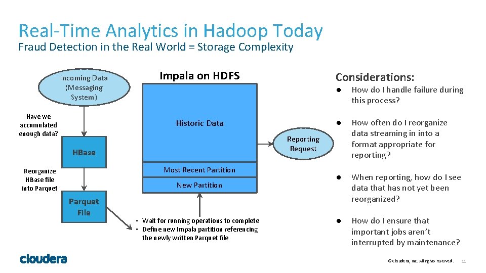 Real-Time Analytics in Hadoop Today Fraud Detection in the Real World = Storage Complexity Real-Time Analytics in Hadoop Today Fraud Detection in the Real World = Storage Complexity