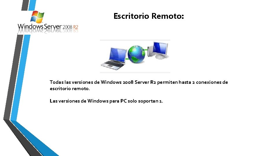 Escritorio Remoto: Todas las versiones de Windows 2008 Server R 2 permiten hasta 2