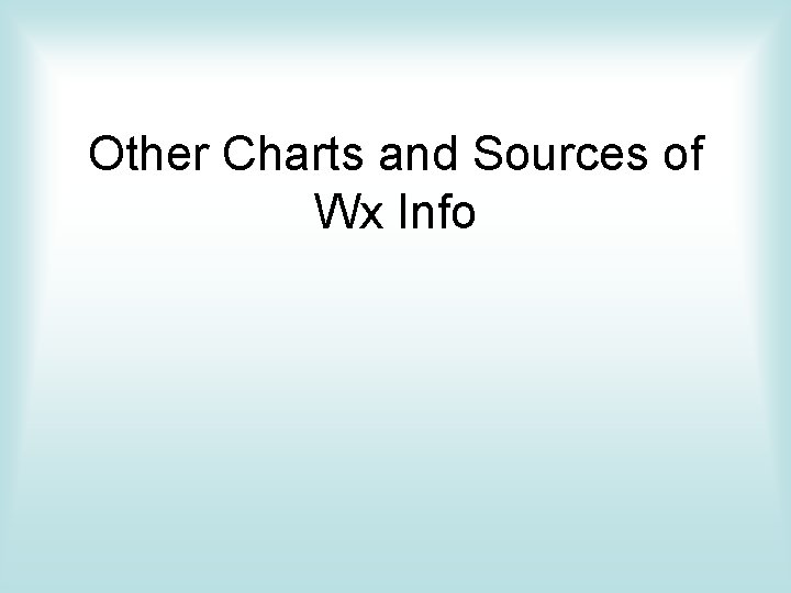 Other Charts and Sources of Wx Info 