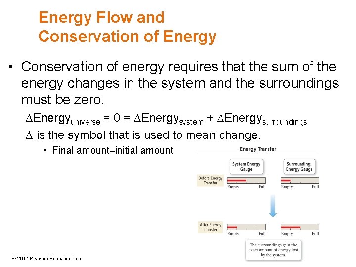 Energy Flow and Conservation of Energy • Conservation of energy requires that the sum