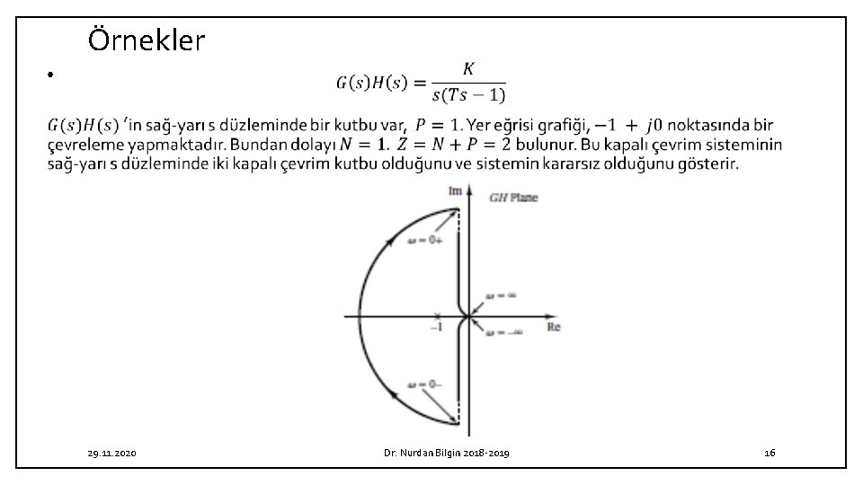 Örnekler • 29. 11. 2020 Dr. Nurdan Bilgin 2018 -2019 16 