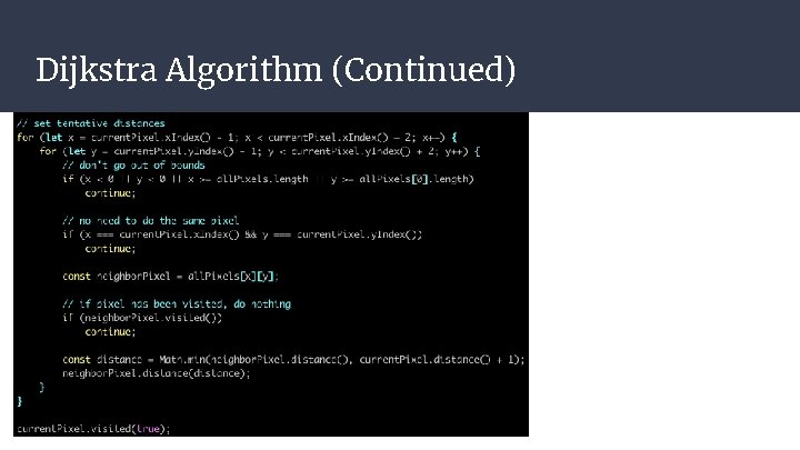 Dijkstra Algorithm (Continued) Dijkstra Algorithm (Continued)