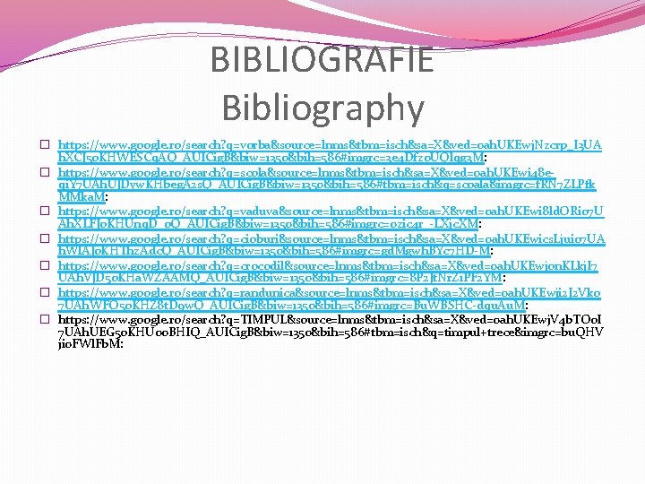 BIBLIOGRAFIE Bibliography � https: //www. google. ro/search? q=vorba&source=lnms&tbm=isch&sa=X&ved=0 ah. UKEwj. Nzcrp_I 3 UA h.
