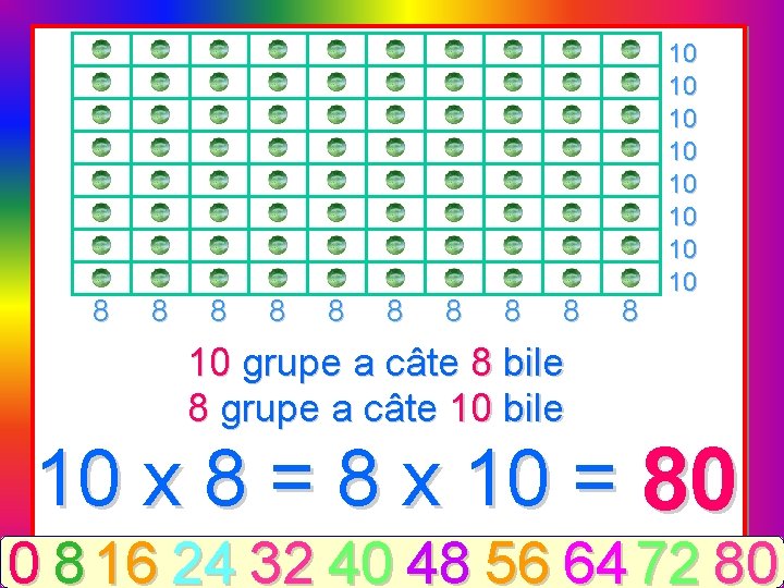 8 8 8 8 8 10 10 10 grupe a câte 8 bile 8