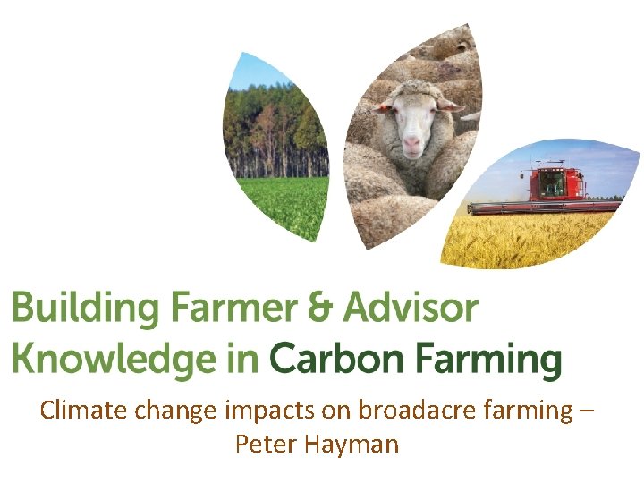 Climate change impacts on broadacre farming – Peter Hayman 