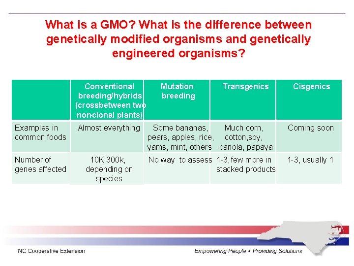 What is a GMO? What is the difference between genetically modified organisms and genetically