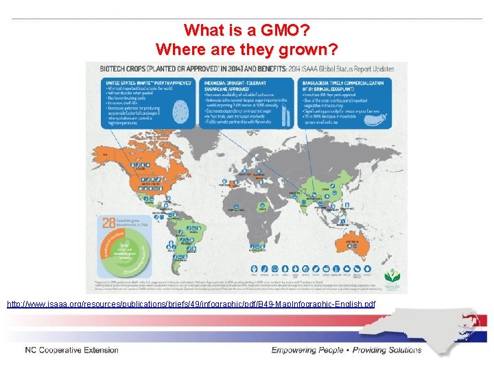What is a GMO? Where are they grown? http: //www. isaaa. org/resources/publications/briefs/49/infographic/pdf/B 49 -Map.