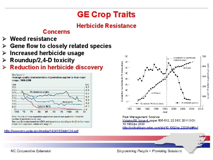 GE Crop Traits Herbicide Resistance Ø Ø Ø Concerns Weed resistance Gene flow to