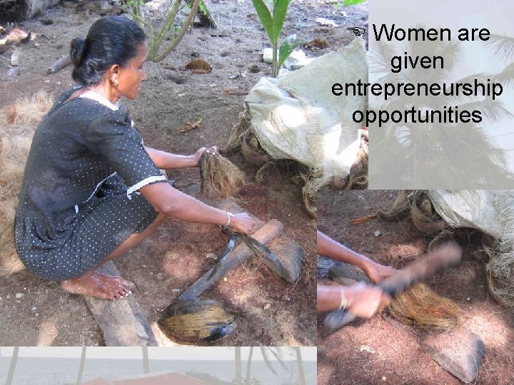  Women are given entrepreneurship opportunities 